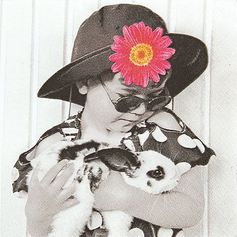 Салфетка трехслойная 33х33см  Девочка с цветком, 211405 в магазине Арт-Леди