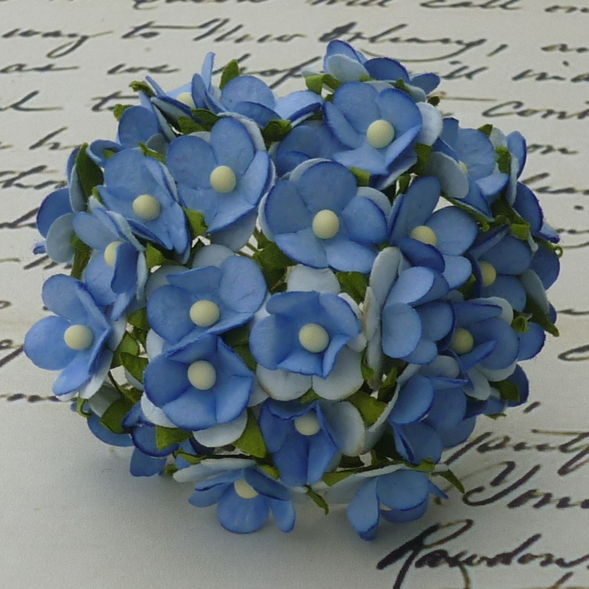 Цветочки голубые с серединкой, 15 мм, 10 шт./уп. SAA-200 в магазине Арт-Леди