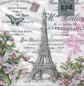 Салфетка для декупажа  25х25 см "La Tour Eiffel", p-7722 в магазине Арт-Леди
