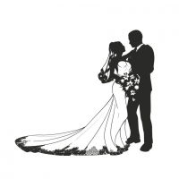Прозрачный штамп "Жених и невеста - 2", 5,5 х 5 см, ПШ-св002 в магазине Арт-Леди