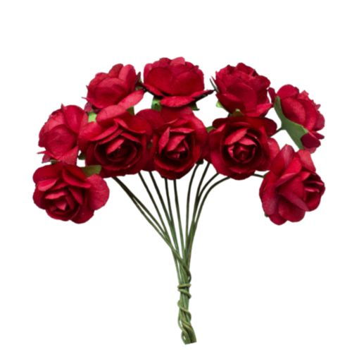 Букетик роз, 10 шт, диам 2см, Красный, SCB501101 в магазине Арт-Леди
