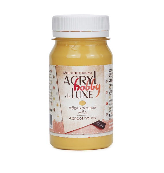Краска "Акрил хобби" DeLux, Абрикосовый мед, 100 мл, Т0301181 в магазине Арт-Леди
