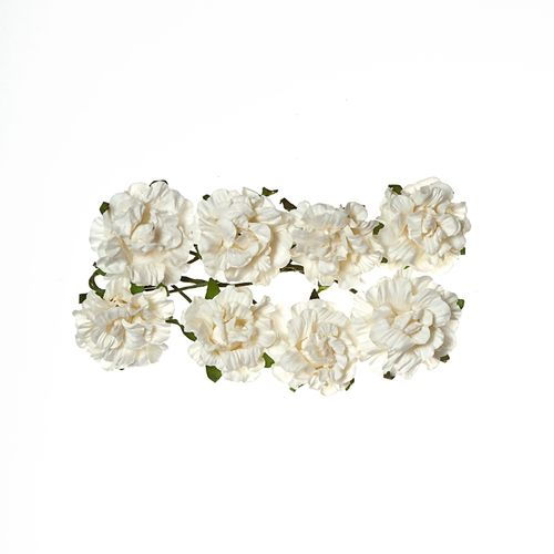 Кудрявые розы из бумаги БЕЛЫЕ, 8 шт, 3 см, SCB280601 в магазине Арт-Леди