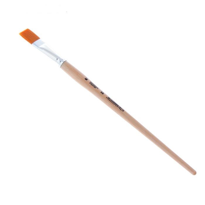 Кисть Хобби плоская, из упругой синтетики №18 b-18мм L-22мм (удлиненная ручка) в магазине Арт-Леди