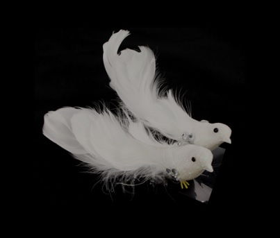 Украшение Птички с акриловыми камушками Белые 2 шт. /уп. SCB26003026 в магазине Арт-Леди