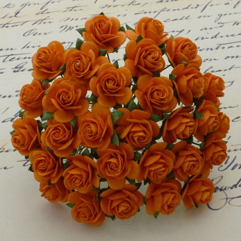 Розы 25 мм оранж., 5 шт./уп. SAA-018 в магазине Арт-Леди