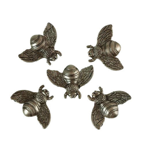 Металлическое украшение, Пчела, состаренное серебро, 1 шт, SCB25014032 в магазине Арт-Леди