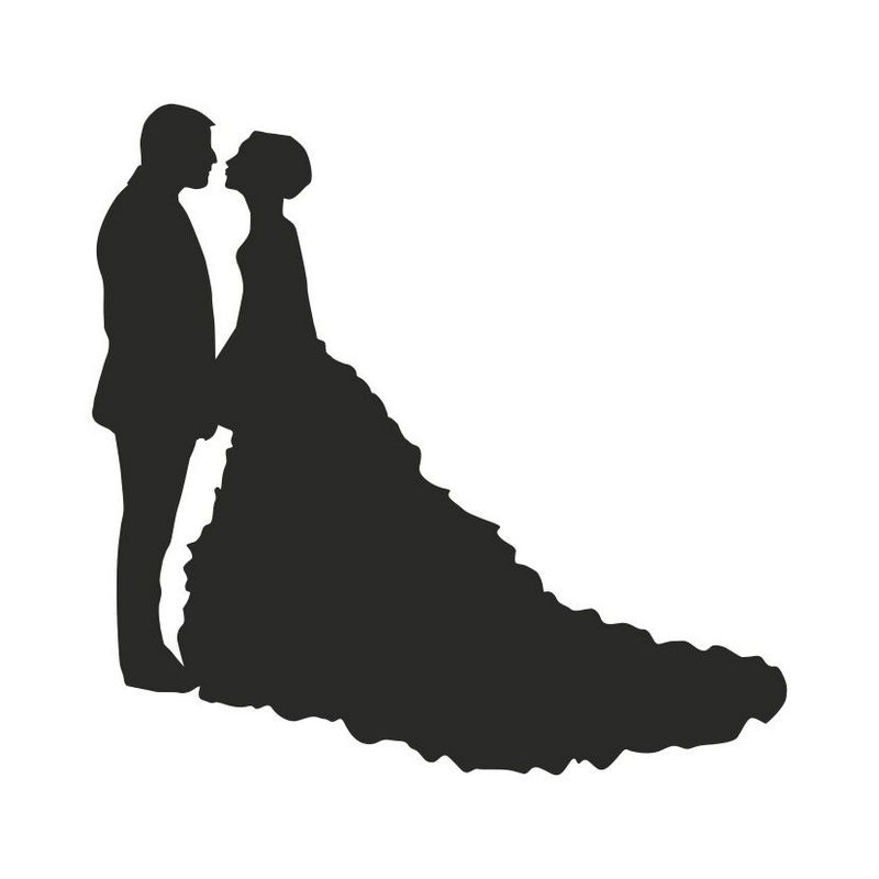 Прозрачный штамп "Жених и невеста "Поцелуй"", 5,6 х 5,4 см, ПШ-св006 в магазине Арт-Леди
